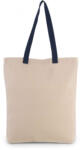 Kimood Uniszex táska Kimood KI0278 Shopper Bag With Gusset And Contrast Colour Handle -Egy méret, Natural/Surf Blue
