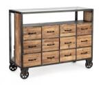 Bizzotto Comoda 12 sertare lemn otel Ruote 122x49.5x95.5 cm (0721500) Comoda