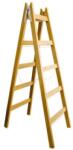 PROLINE Scară Lemn Dublă Cu Lanț 7 Trepte 255cm (sln007n)