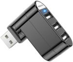 Borofone DH3 Hub USB-C cu 3 porturi Splitter USB-C negru (DH3)
