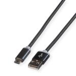 Roline Cablu USB 2.0 LED cablu de încărcare, A - Micro B, M/M, 1 m, negru 11.02. 8318-10 (11.02.8318-10)