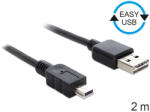 Delock Cable, EASY-USB 2.0 Tip A conector USB 2.0 Tip B conector USB 2.0, 2 m,