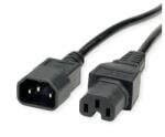 Valueline Cablu de alimentare IEC320/C14 - C15, F/M, 1 m, negru 19.99. 1121-20 (19.99.1121-20)