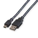 Roline Cablu USB 2.0 A - Mini USB (5 pini), 0, 8m, negru 11.02. 8708-10 (11.02.8708-10)
