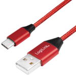 LogiLink Cablu Logilink USB 2.0 Type-C, C/M-USB-A/M, material textil, 0, 3 m