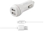 S-Link Încărcător auto S-Link - SW-C530 (2pcs USB, 5V/2.1A, 5W, Micro USB, 100cm cablu de date+încărcător, alb) 17524 (17524)