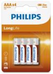 Philips LongLife AAA elem 4db (R03L4B/10) (R03L4B/10) Baterii de unica folosinta