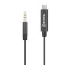 BOYA BY-K2 Cablu convertor de 3, 5 mm de la TRS de sex masculin la TYPE-C de sex masculin 20cm (BY-K2)