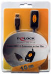 Delock USB-A 2.0 - USB-A 2.0 M/F Aktív Adatkábel Hosszabbító - 10m Barna