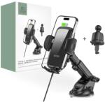 Tech-Protect CM15W-V1 autós telefontartó 15W-os vezeték nélküli töltővel műszerfalra / szellőzőrácsra - fekete