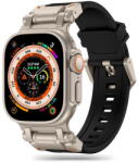 Techsuit Curea pentru Apple Watch 1/2/3/4/5/6/7/8/9/SE/SE 2/Ultra/Ultra 2 (42/44/45/49mm) - Techsuit Watchband (W064) - Titanium Silver Black (KF2335576)