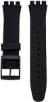 Ricardo Curea unisex neagră de silicon pentru ceas Swatch 16 mm