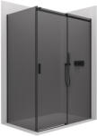 Cerano Santoro, zuhanykabin tolóajtóval 130 (ajtó) x 100 (fal) x 195 cm, 6mm szürke üveg, fekete profil, CER-CER-425476 (CER-CER-425476)