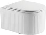 INVENA Glamour, falra szerelhető WC csésze Swirlflush 495x365x363 mm + wc ülőke lassan záródó, fehér, INV-CE-92-001-L (INV-CE-92-001-L)