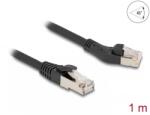 Delock Cablu de retea RJ45 Cat. 8.1 S/FTP drept/unghi 45 grade stanga 1m Negru, Delock 80752 (80752)
