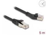 Delock Cablu de retea RJ45 Cat. 8.1 S/FTP drept/unghi 45 grade stanga 5m Negru, Delock 80755 (80755)