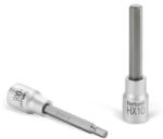 Fortum bucată soclu, imbus, 1/2", lung, 61CrV5/S2, crom mat; 8mm (HX8), 100mm FORTUM Set capete bit, chei tubulare