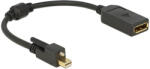 Delock Adapter mini Displayport 1.2-dugós csatlakozó csavarral Displayport-csatlakozóhüvely 4K