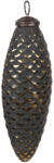 Clayre & Eef Set 4 globuri brad Craciun sticla neagra aurie 6x5x17 cm (6GL4527M)