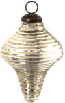 Clayre & Eef Set 4 globuri brad Craciun sticla argintie 7x9 cm (6GL3671)