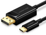 UGREEN Unidirekciós USB Type-C - Display Port 4K 1.5m Fekete (MM139) Adapter Kábel