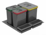 GTV Cos gunoi incorporabil MULTINO 600 1x15L + 2x7L, gri antracit (PB-91114100B5-A) Cos de gunoi