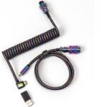 Keychron Colorful Premium Angled Coiled Aviator Rainbow Plated Black Кабел за клавиатура (CAB-7)