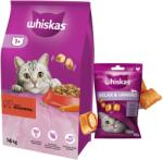 Whiskas Hrană uscată pentru pisici 1+ cu carne de vită 14kg+WHISKAS Relax & Relieve 45g