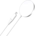 Choetech induktív töltő 15W integrált USB-C kábellel fehér (T518-F)