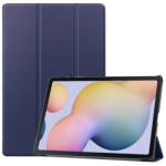 Samsung Tab S7 Plus 12.4 / Tab S7 FE 12.4 / Tab S8 Plus 12.4, mappa tok, Trifold, sötétkék - mobilkozpont