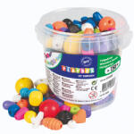 Playbox PlayBox: Színes fa fűzhető gyöngy szett vödörben 190gr (2471695) - jatekshop