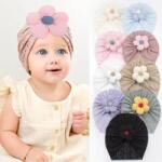 SuperBaby Caciulita tip turban cu model ajurat si floare aplicata