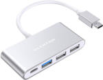 Lention 4in1 Hub USB-C to USB 3.0 + 2x USB 2.0 + USB-C (ezüst)