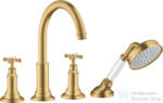 Hansgrohe AXOR MONTREUX 4 üléses épített peremre szerelhető kádtöltő csaptelep, szálcsiszolt arany hatású 16544250 (16544250)
