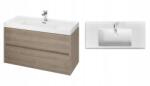 Cersanit Crea, akasztós szekrény mosdóval 100cm, készlet B117, tölgy, S801-290 (S801-290)