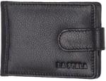 LA SCALA Fektetett, kapcsos fekete bőr kártyatartó 24 db hellyel La Scala (30809/t black)