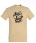 TOP Munkavédelmi Póló TOP_PK-H_DOG_HEAD XXL-es homok szín, tacskó minta, kereknyakú, 100% pamut (TOP_PK-H_DOG_HEAD-XXL)