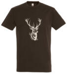 TOP Munkavédelmi Póló TOP_PK-H_DEER_HEAD M-es barna, szarvasfej minta, kereknyakú, 100% pamut (TOP_PK-H_DEER_HEAD-M)