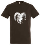 TOP Munkavédelmi Póló TOP_PK-H_MUFLON 3XL-es barna, muflonfej minta, kereknyakú, 100% pamut (TOP_PK-H_MUFLON-3XL)