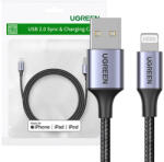 UGREEN US199 Lightning - USB kábel, 2, 4A, 1 m (fekete)