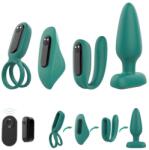 Sex HD Akkus, rádiós, 4 részes vibrátor szett (türkiz)