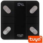 Adler Cantar Cântar corporal inteligent 180 kg, Bluetooth, 18 parametri, aplicație Tuya Smart, display LED, sticlă securizată (AD 8186) - vexio Cantar baie