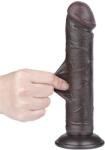 Lovetoy 8'' Sliding Skin Dual Layer Dong Black II_B15O50_3 Dildo