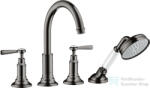 Hansgrohe AXOR MONTREUX 4 üléses peremre szerelhető kádtöltő csaptelep, polírozott fekete króm 16550330 (16550330)