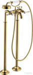 Hansgrohe AXOR MONTREUX szabadon álló kádtöltő csaptelep zuhanyszettel, polírozott arany hatású 16553990 (16553990)