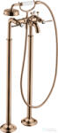 Hansgrohe AXOR MONTREUX szabadon álló kádtöltő csaptelep zuhanyszettel, polírozott vörös arany hatású 16553300 (16553300)