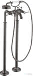 Hansgrohe AXOR MONTREUX szabadon álló kádtöltő csaptelep zuhanyszettel, szálcsiszolt fekete króm 16553340 (16553340)