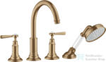 Hansgrohe AXOR MONTREUX 4 üléses peremre szerelhető kádtöltő csaptelep, szálcsiszolt bronz 16550140 (16550140)