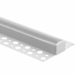 Ecolight Fehér felületre szerelt alumínium profil LED-hez KARTON/GIPS kártyákhoz 2m átlátszó lámpabúrával és Ecolight végsapkákkal (ECOPRO0320P)