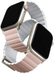 Uniq Revix Premium mágneses szilikon szíj Apple Watch 42/44/45/49mm, rózsaszín/fehér (UNIQ-45MM-REVPBPNKWHT) - phoner